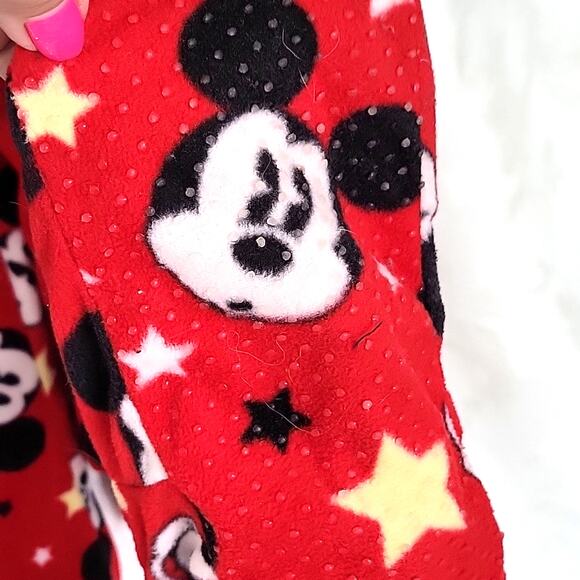 Disney Mickey Mouse Jr. Flannel Fleece Pajama's with Feet Jr.'s Size M (7-9) - Picture 8 of 9